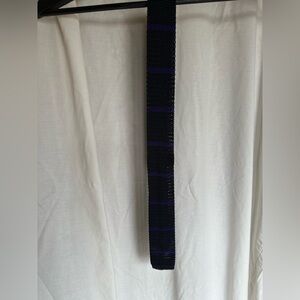 Men's Black Knit Tie with Purple Stripes
